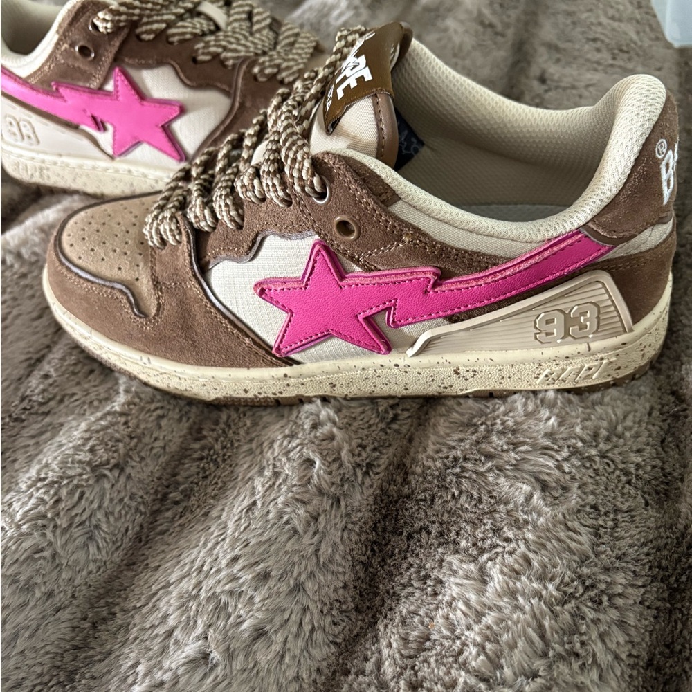 Bape Brown and Pink Women's Sneakers